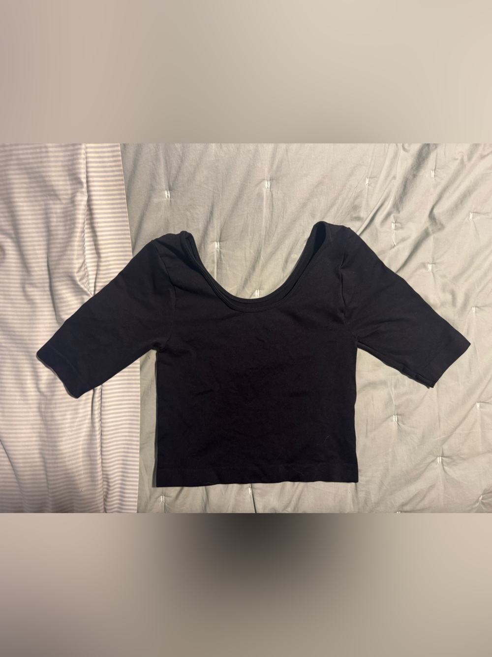 Sugarlips Black Scoop Neck Crop Top